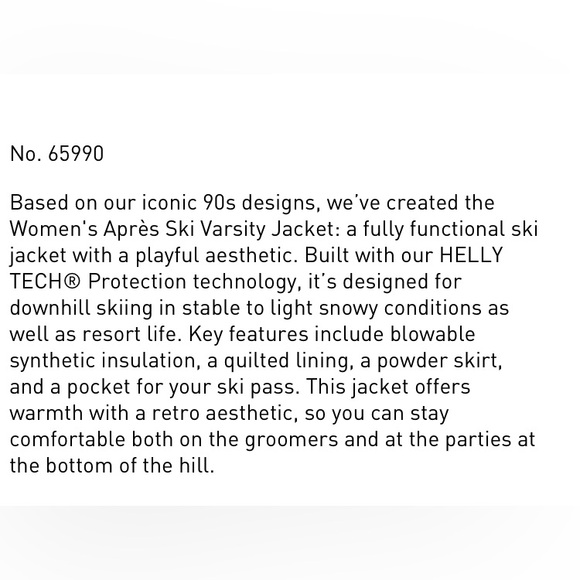 NWT Helly Hansen Apres Ski Varsity Jacket Deep Fjord Denim size medium - Picture 13 of 16